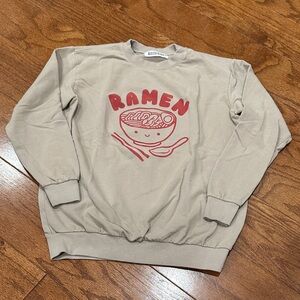 Mochi Kids Beige Ramen Graphic Sweatshirt size 10/11